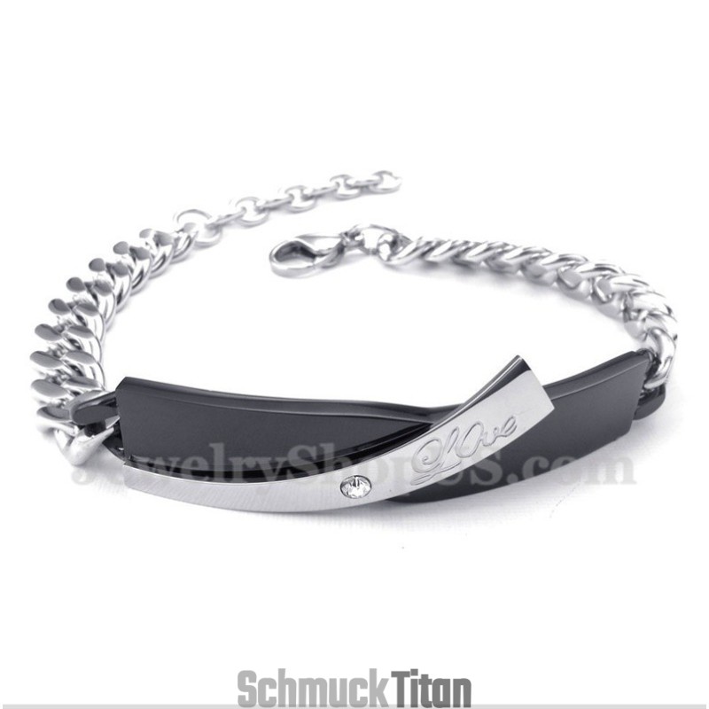 Herren Titan Schwarz Herren Paar Armband