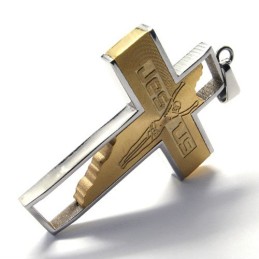 Jesuskreuz-Anhänger Aus Titan (Golden)