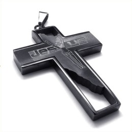 Jesus-Kreuz-Anhänger Aus Titan (Schwarz)