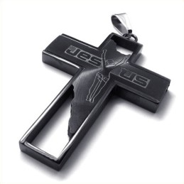 Jesus-Kreuz-Anhänger Aus Titan (Schwarz)
