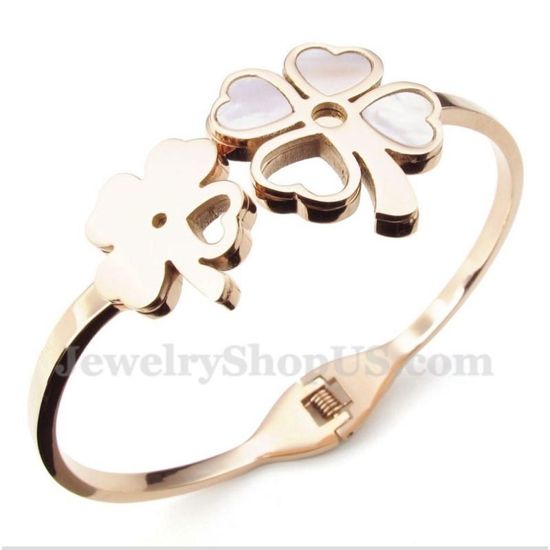 Kleeblatt-Armband Aus Titan Und Roségold Für Herren Kleeblatt-Armband Aus Titan Und Roségold Für Herren