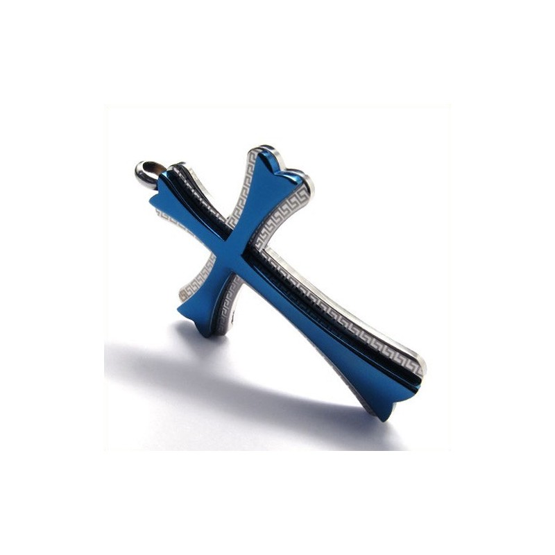 Neuer Kreuzanhänger Aus Titan (Blau) Neuer Kreuzanhänger Aus Titan (Blau)