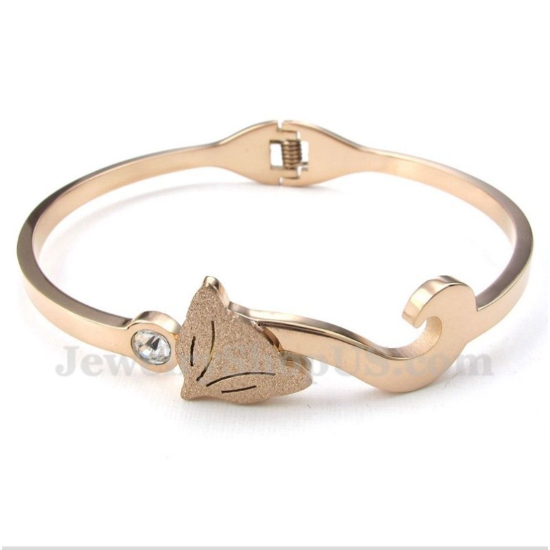 Herrenarmband Aus Titan Und Roségold Mit Fuchsmotiv Herrenarmband Aus Titan Und Roségold Mit Fuchsmotiv