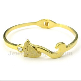 Herren-Armband Aus Titan Und Gold Mit Fuchs-Motiv