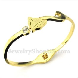 Herren-Armband Aus Titan Und Gold Mit Fuchs-Motiv