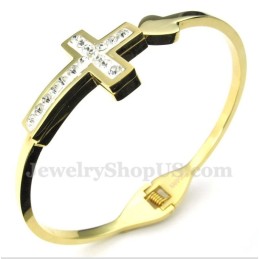 Herren-Kreuzarmband Aus Titan Und Gold