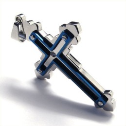 Modischer Kreuzanhänger Aus Titan (Blau)