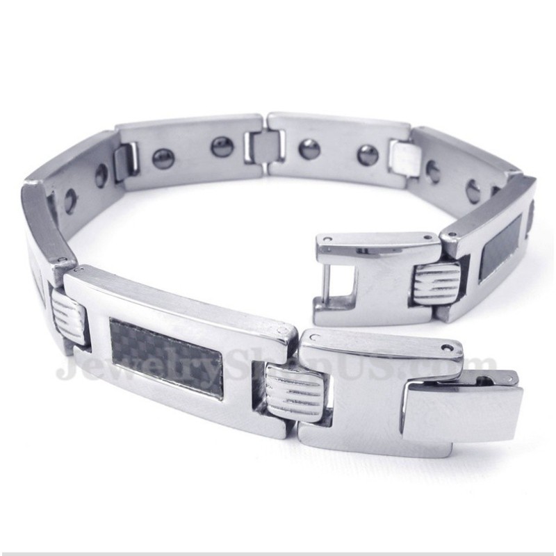 Herrenarmband Aus Titan Und Kohlefaser Mit Magnet Herrenarmband Aus Titan Und Kohlefaser Mit Magnet