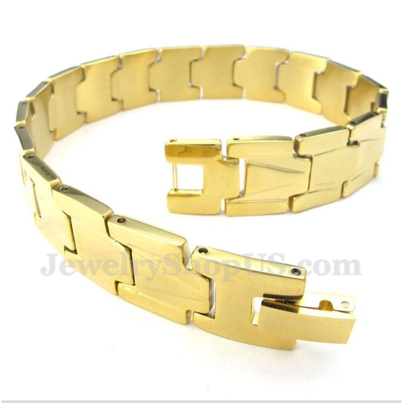Herren-Armband Aus Goldenem Titan Herren-Armband Aus Goldenem Titan