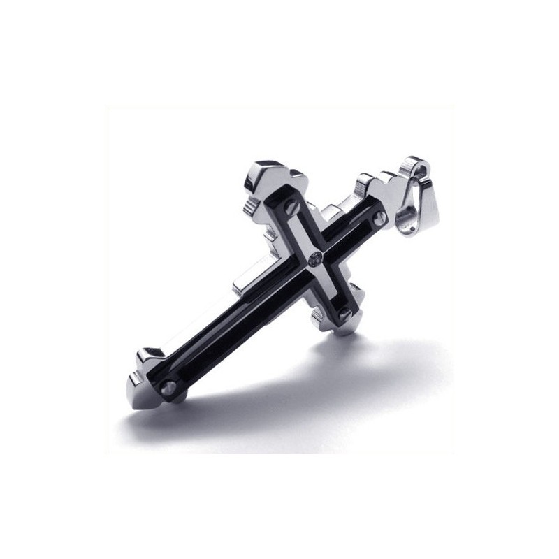 Modischer Kreuzanhänger Aus Titan (Schwarz)