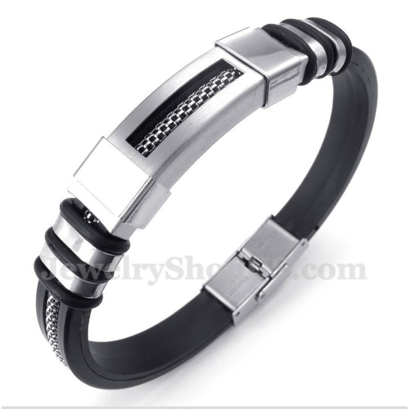 Herrenarmband Aus Titan Und Kautschuk Herrenarmband Aus Titan Und Kautschuk