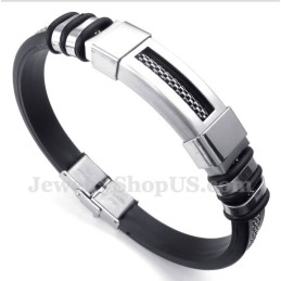 Herrenarmband Aus Titan Und Kautschuk