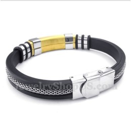 Herrenarmband Aus Titan Und Kautschuk In Gold