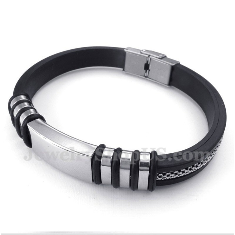 Herrenarmband Aus Kautschuk Und Titan Herrenarmband Aus Kautschuk Und Titan