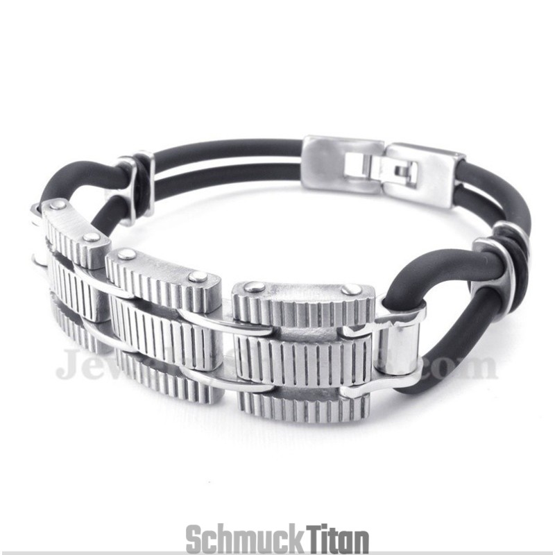 Herrenarmband Aus Titan Und Kautschuk
