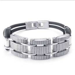 Herrenarmband Aus Titan Und Kautschuk