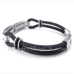 Herren-Kabelarmband Aus Titan Und Kautschuk