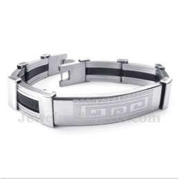 Herrenarmband Aus Titankautschuk Mit Griechischem Mäandermuster