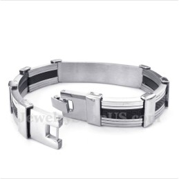Herrenarmband Aus Titankautschuk Mit Griechischem Mäandermuster