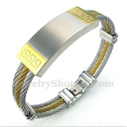 Herren-Kabelarmband Aus Titan Mit Griechischem Mäandermuster