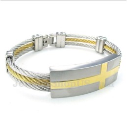 Herren-Armband Aus Titan Mit Kreuzkabel