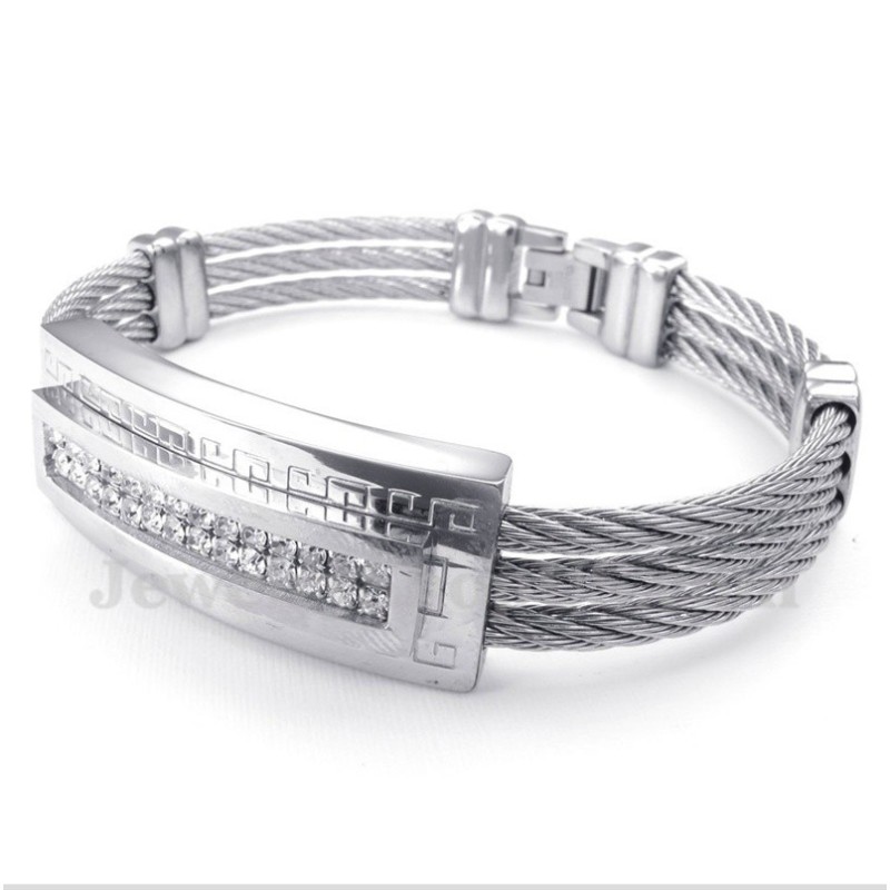 Herren-Titan-Diamant-Kabelarmband Herren-Titan-Diamant-Kabelarmband