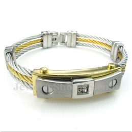 Herren-Titan-Diamant-Kabelarmband