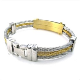 Herren-Titan-Diamant-Kabelarmband