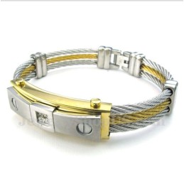 Herren-Titan-Diamant-Kabelarmband