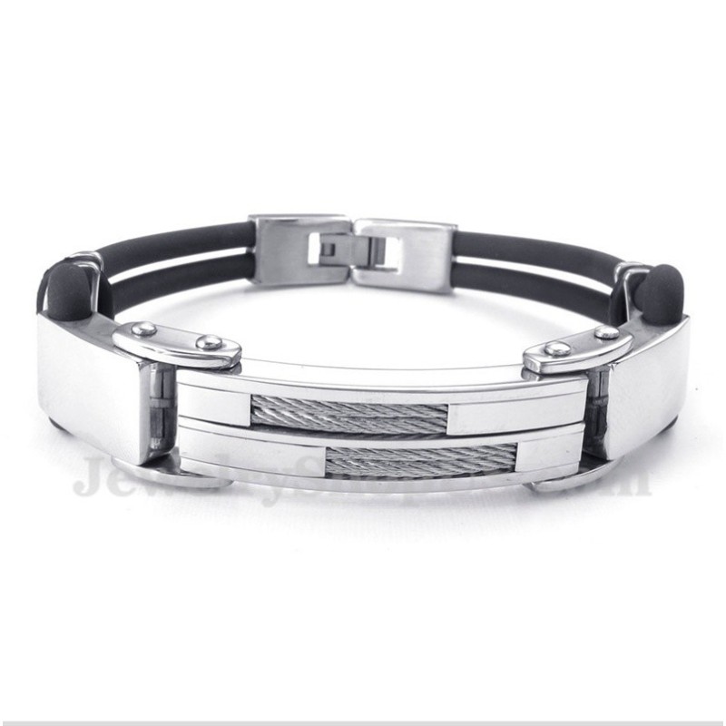 Herren-Lederarmband Aus Titankabel Herren-Lederarmband Aus Titankabel