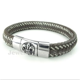 Herren-Titan-Leder-Kabelarmband