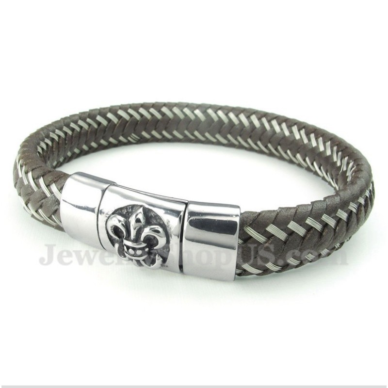 Herren-Titan-Leder-Kabelarmband Herren-Titan-Leder-Kabelarmband
