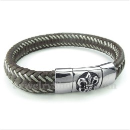 Herren-Titan-Leder-Kabelarmband