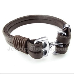 Herren-Lederarmband Mit Anker