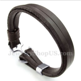 Herren-Lederarmband Mit Anker