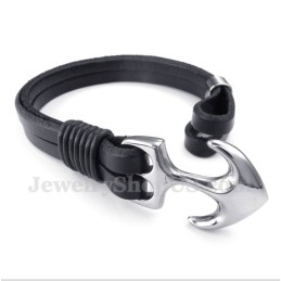 Herren-Lederarmband Mit Anker