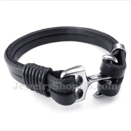 Herren-Lederarmband Mit Anker