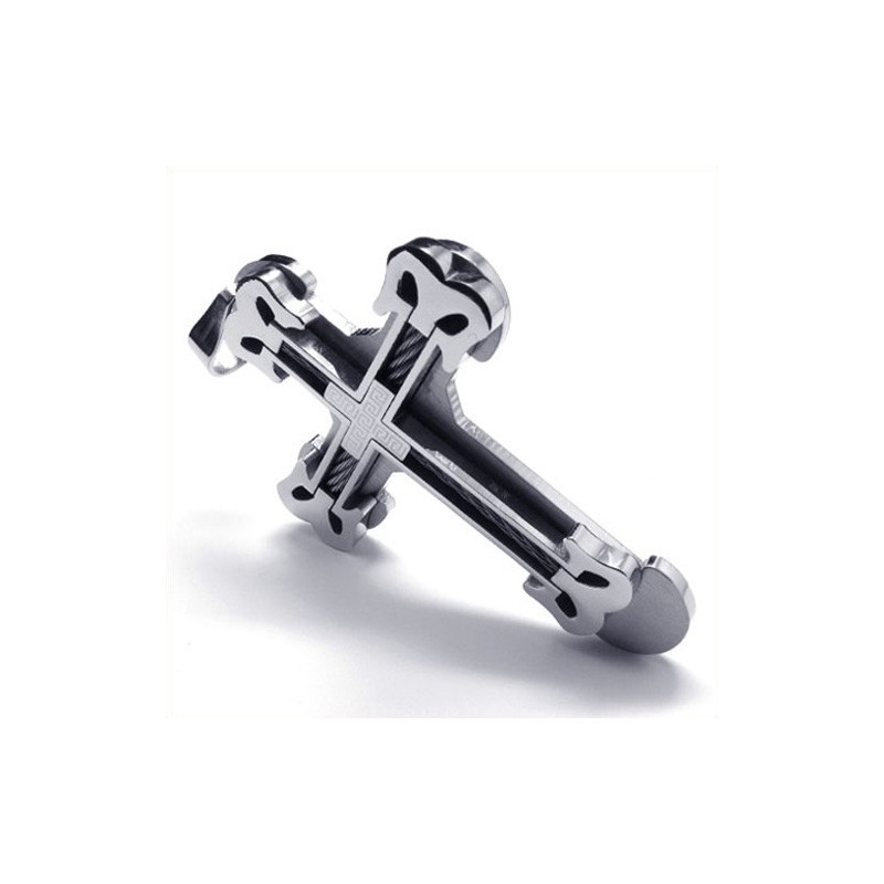 Modischer Sport-Kreuz-Anhänger Aus Titan (Silber) Modischer Sport-Kreuz-Anhänger Aus Titan (Silber)