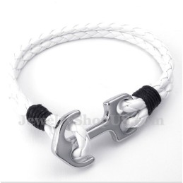 Herren-Lederarmband Mit Anker