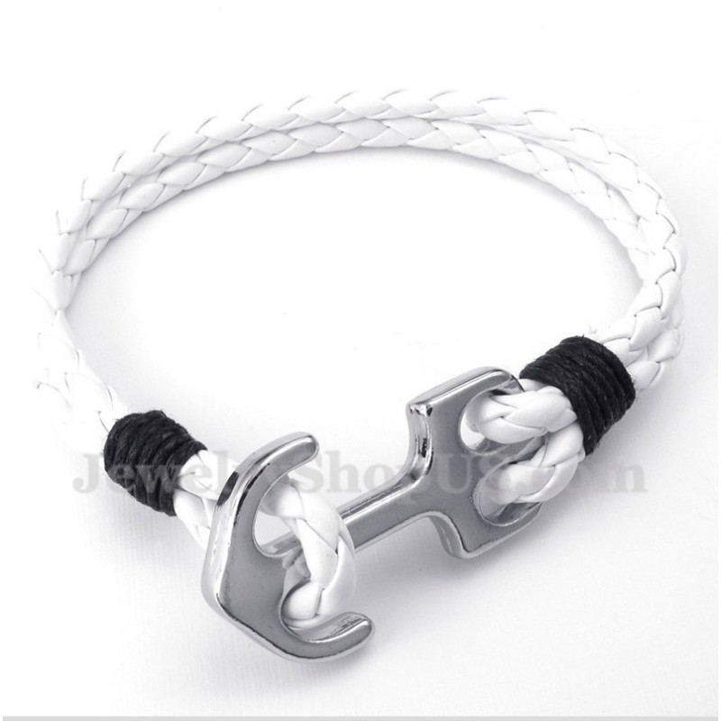 Herren-Lederarmband Mit Anker Herren-Lederarmband Mit Anker