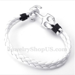 Herren-Lederarmband Mit Anker