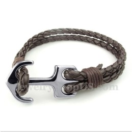 Herren-Lederarmband Mit Anker