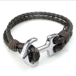 Herren-Lederarmband Mit Anker