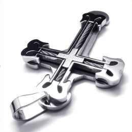 Modischer Sport-Kreuz-Anhänger Aus Titan (Silber)