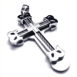 Modischer Sport-Kreuz-Anhänger Aus Titan (Silber)