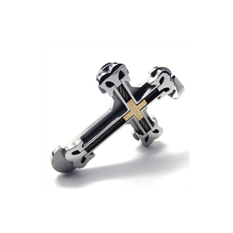 Modischer Sport-Kreuz-Anhänger Aus Titan (Golden) Modischer Sport-Kreuz-Anhänger Aus Titan (Golden)