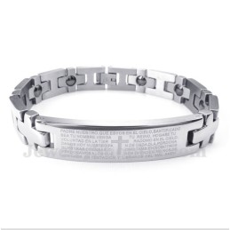 Herren-Magnetarmband Aus Titan Mit Kreuz Und Bibelvers