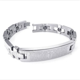 Herren-Magnetarmband Aus Titan Mit Kreuz Und Bibelvers