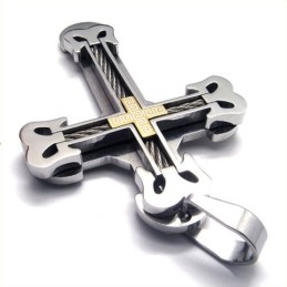 Modischer Sport-Kreuz-Anhänger Aus Titan (Golden)