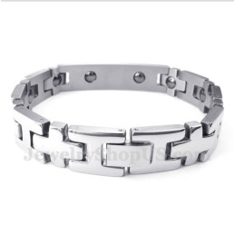 Herren-Magnetarmband Aus Titan Mit Kreuz Und Bibelvers